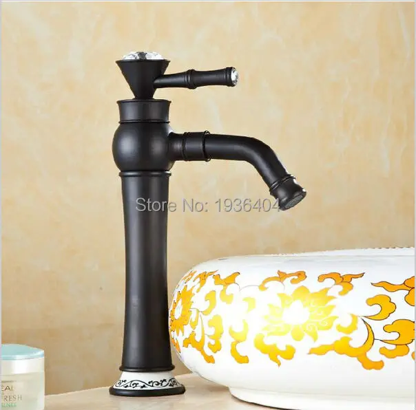 Античный латунный смеситель с черной отделкой в стиле ретро для раковины ванную