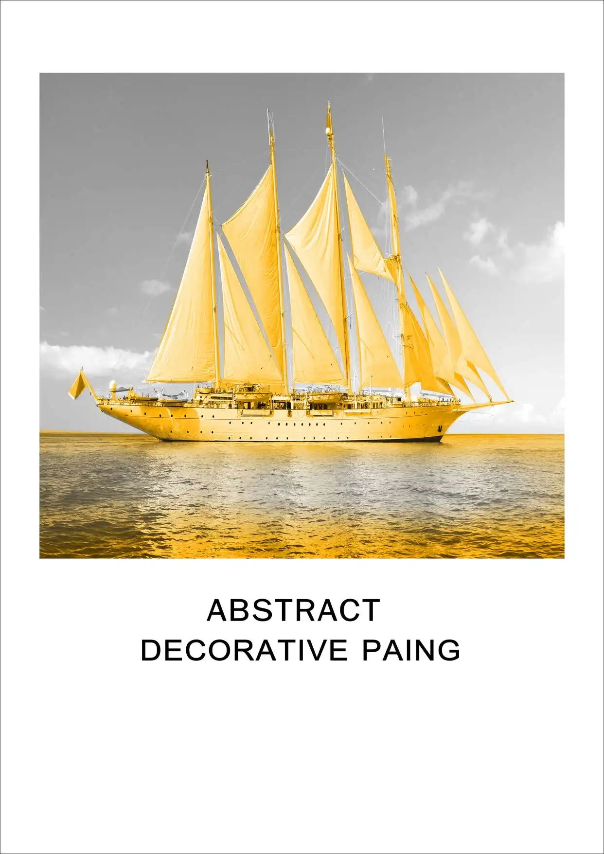 Счастливый Золотой Корабль голландская Скандинавская Парусная Эра холст