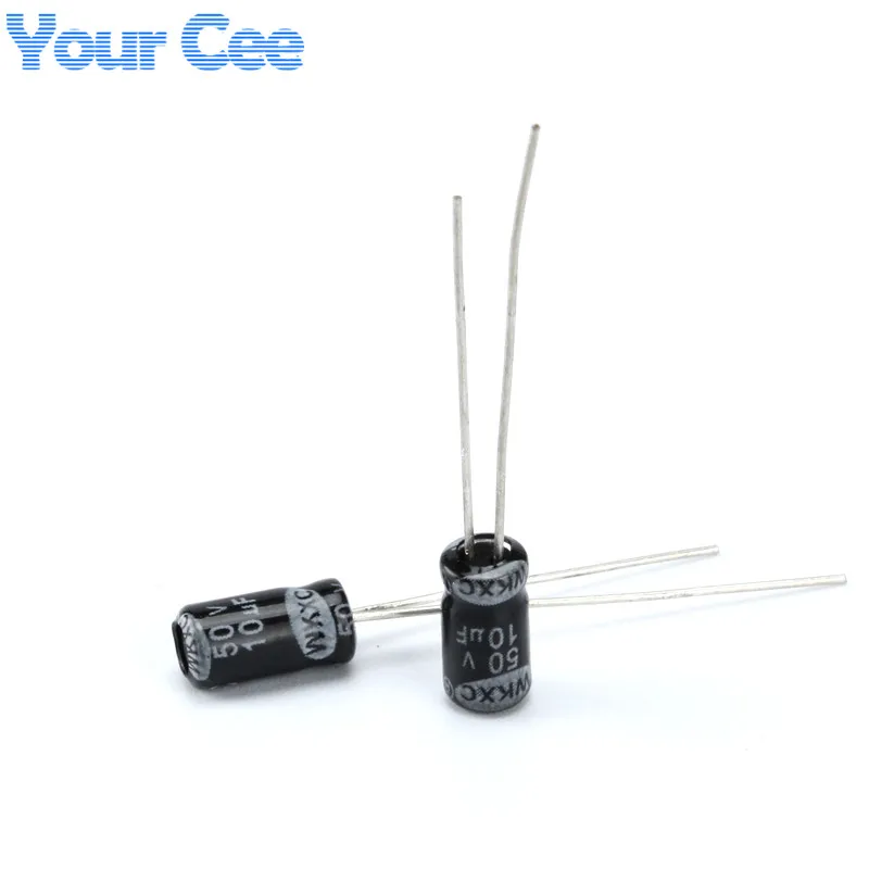 50 шт. электролитический конденсатор с алюминиевой крышкой 50В 10 мкФ 4X7MM Алюминий |