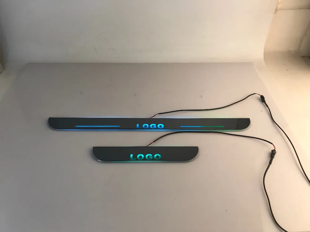 

WOOBEST led moving door scuff dynamic welcome light sill with colors changing flat plate strips for chevrolet captiva 2008-2010