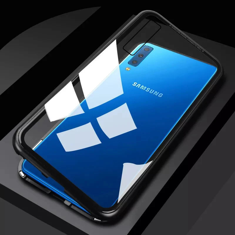 Роскошный магнитный металлический чехол для Samsung Galaxy A8 2018 A730 A8S задняя крышка