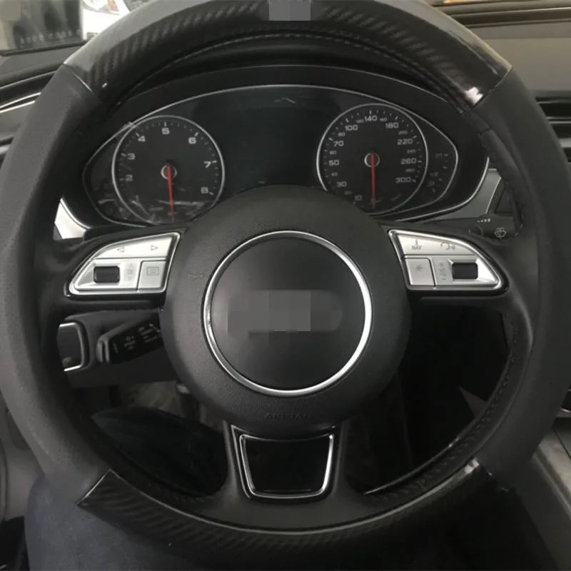 Декоративные пуговицы на руль автомобиля наклейки с блестками для Audi A3 8V A4 B8 B9 Q3 Q5