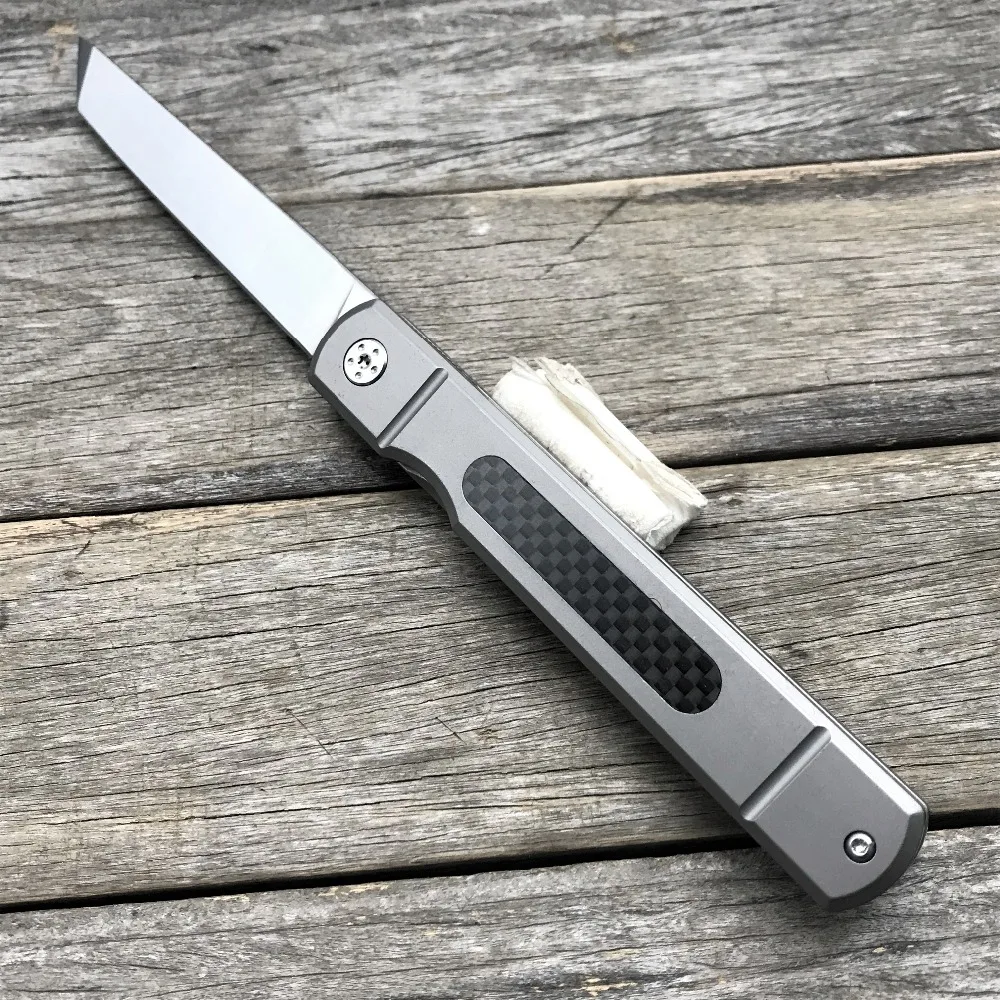 Складной нож LDT Commander D2 лезвие из титана и углеродного волокна ручка Kwaiken походные