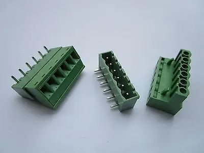 

150 pcs 5.08mm Close Angle 6 pin Screw Terminal Block Connector Pluggable Type