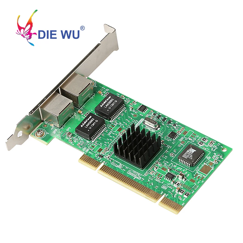 DIEWU PCI 10/100/1000 Мбит/с двойной порт RJ45 1 гигабитный сервер Lan Карта NIC с Intel 82546