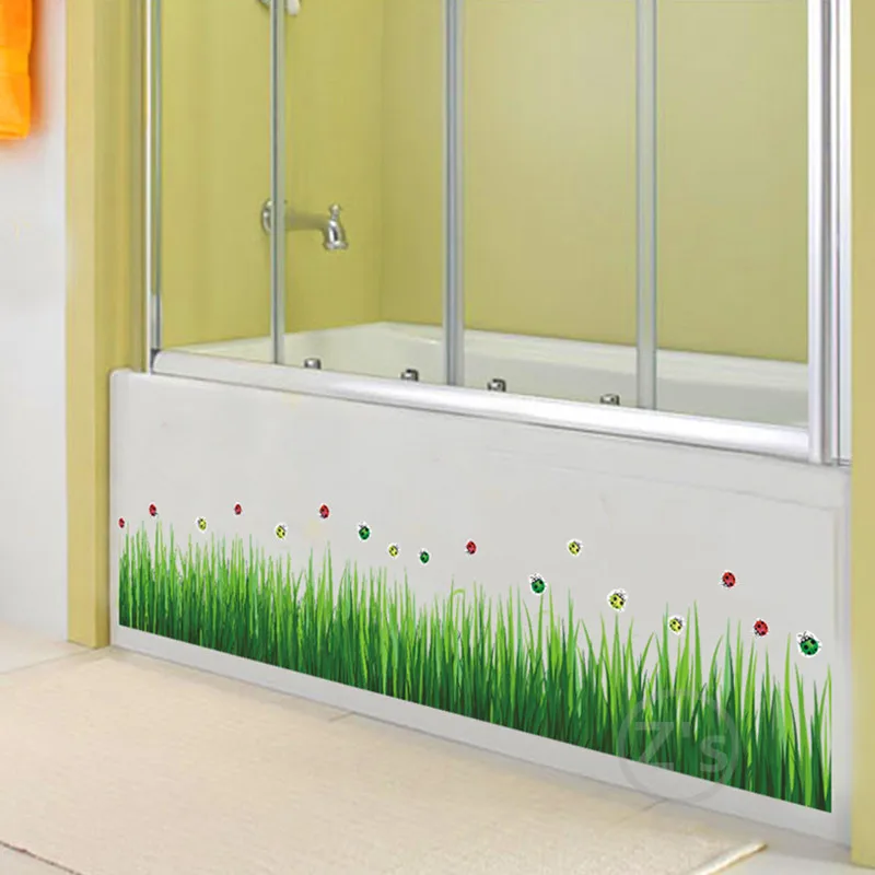 Стикер Zs 40*140 см наклейки на стену с изображением травы и божьей коровки домашний