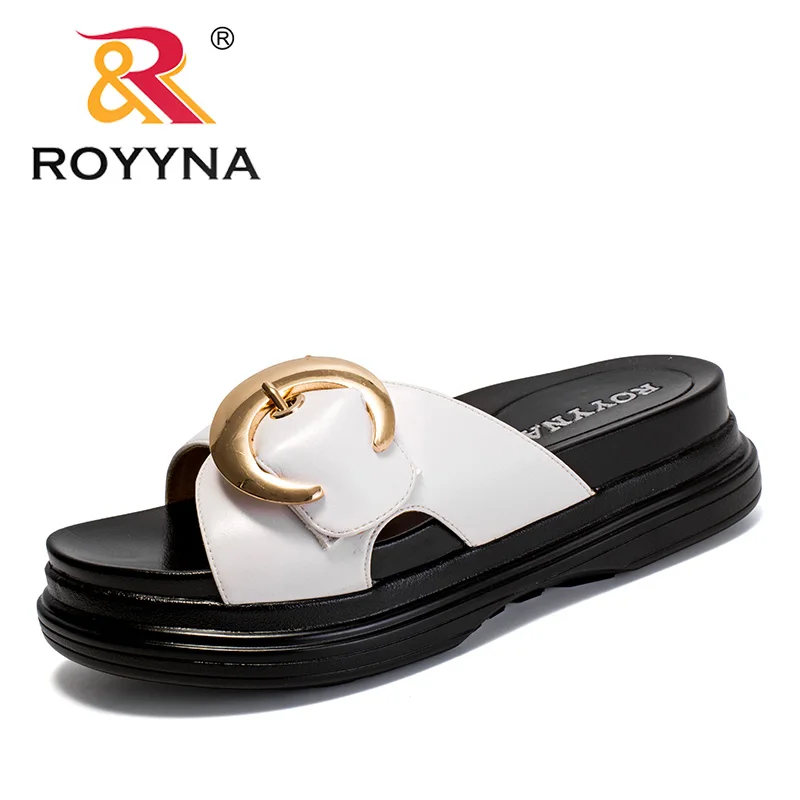 ROYYNA новые модные стильные женские тапочки на платформе летние туфли из