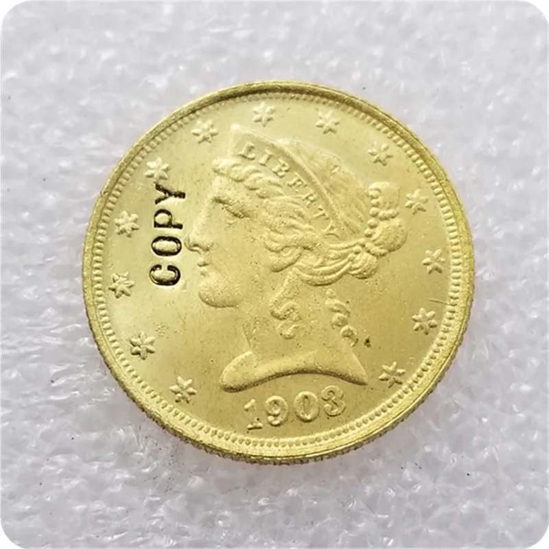 США 1900-1909 США 5 долларов "Liberty/Coronet Head-Half Eagle"(с девиз) копии монет