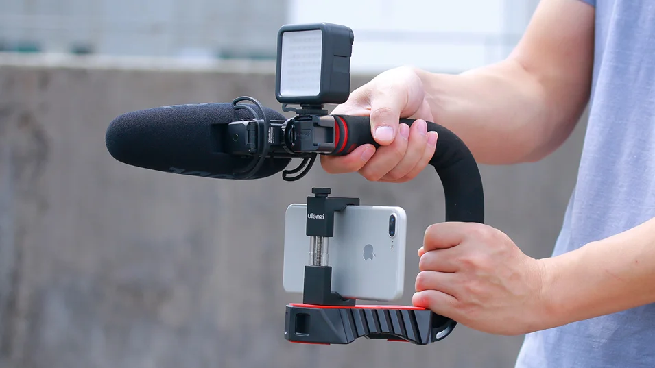Ulanzi U-Grip Pro тройное крепление башмака видео стабилизатор ручка Видео Ручка камера видео Риг комплект для Nikon Canon iPhone X 8 7