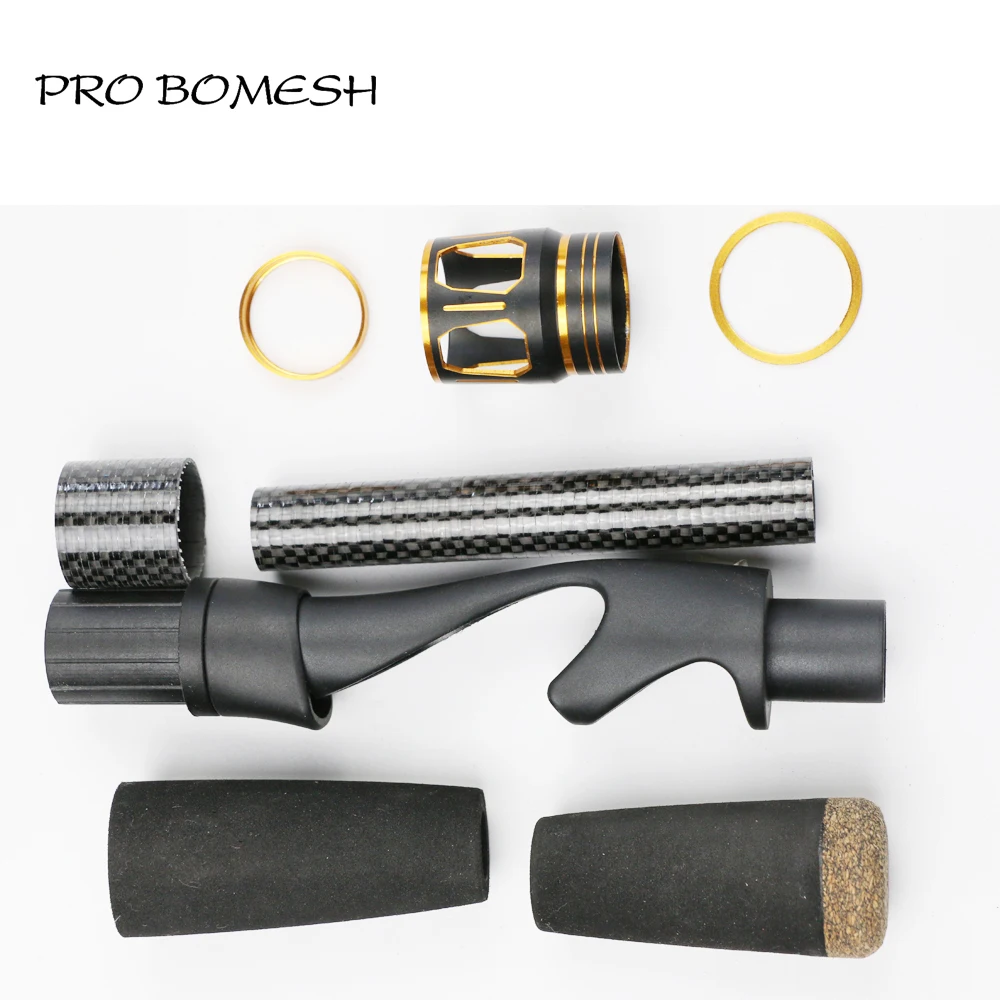 Pro Bomesh 1 комплект алюминиевая фиксирующая гайка+ 3K углеродная трубка Спиннинг EVA ручка комплект DIY Удочка Полюс аксессуар ремонтный стержень