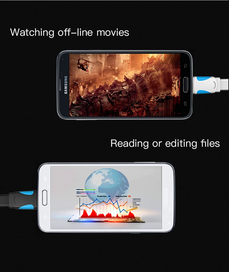 Адаптер Vention OTG Micro USB на USB 2,0 OTG конвертер кабель для Android Galaxy S3/4 S5 планшет Xiaomi для флэш-мыши клавиатуры
