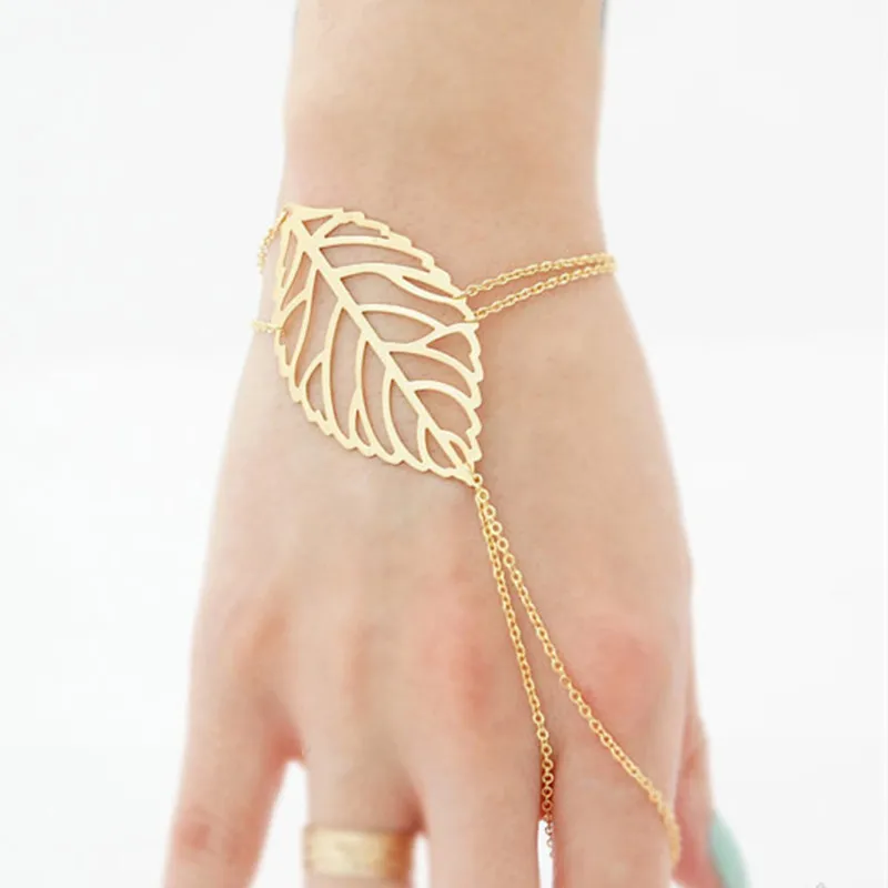 Лидер продаж новый модный браслет в виде листьев искусственный серебряный цвет