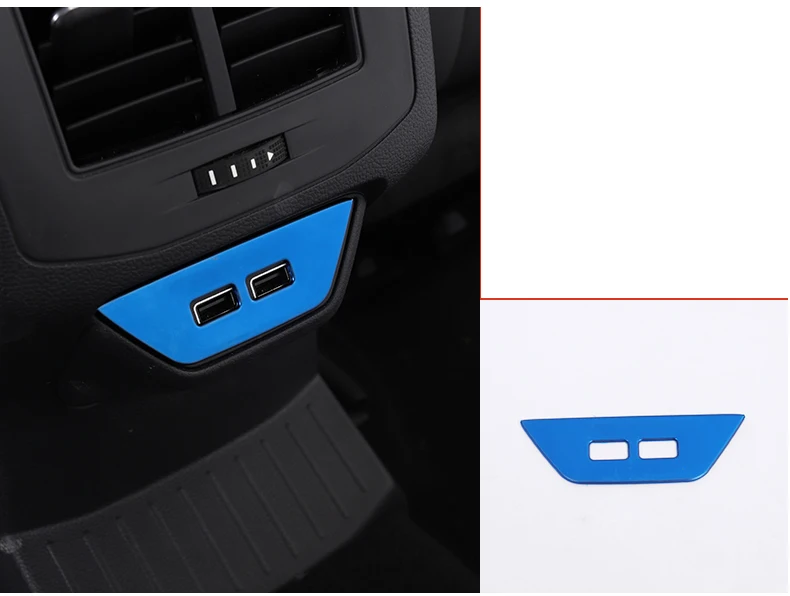Lsrtw2017 нержавеющая сталь автомобиль Подлокотник задний usb-порт Панель Планки для volkswagen t-roc