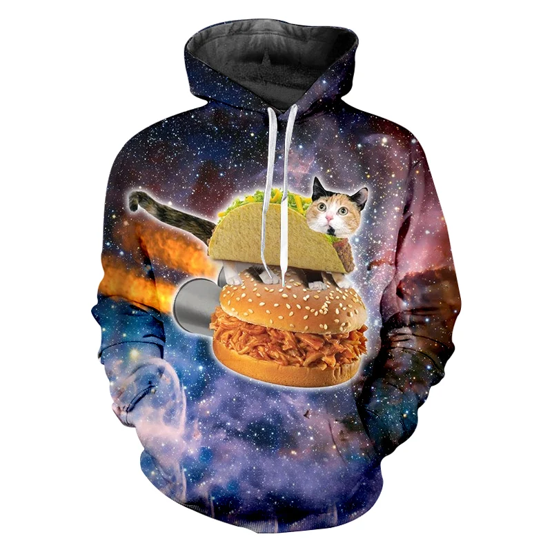 OGKB Pullover Man Hooded Loose 3D Hoodies Printing Animal Eagle Funny Big Size Clothing For Men Autumn Sweatshirts | Мужская одежда