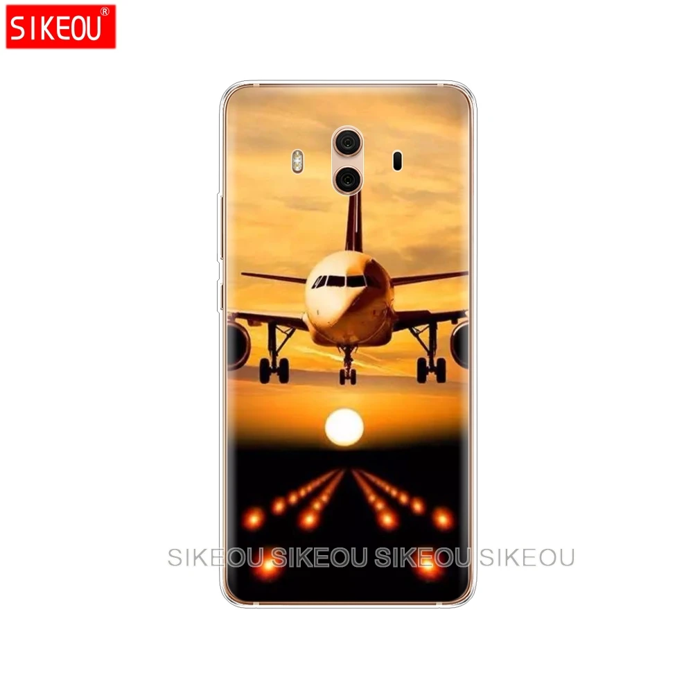 Силиконовый чехол для телефона Huawei mate 7 8 9 10 pro LITE летательный аппарат самолет