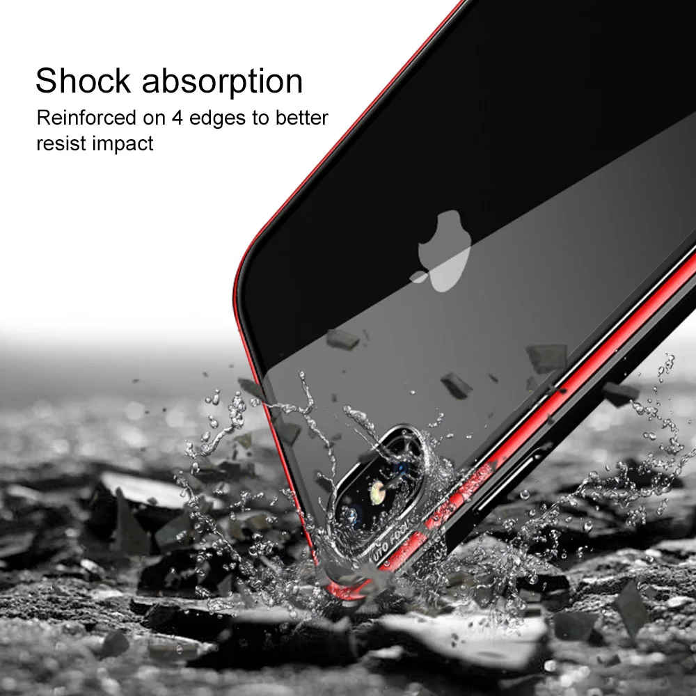 Ascromy Metal Bumper Case For iPhone X Luxury Aluminum Frame Clear Tempered Glass Back Cover Coque XS Max iPhoneX | Мобильные