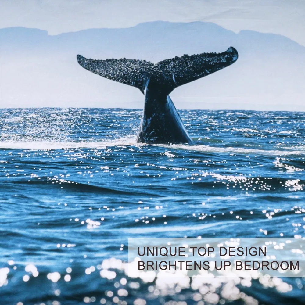 Постельное белье с принтом &quotДельфин&quot Nature Sea пододеяльник 3 шт. океан КИТ хвост