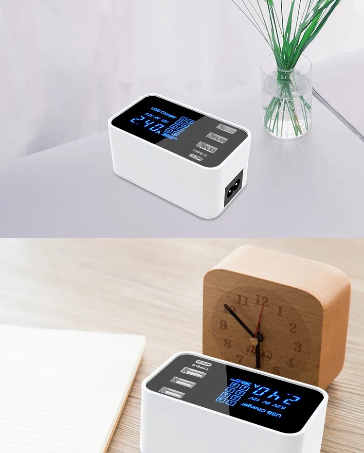 4USB зарядка цифровой дисплей интеллектуальное IC автоматическое распознавание