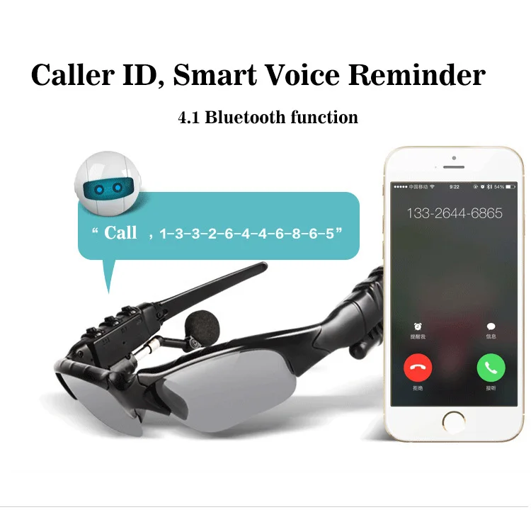Солнцезащитные очки умные Bluetooth наушники анти-УФ анти-излучение для вождения