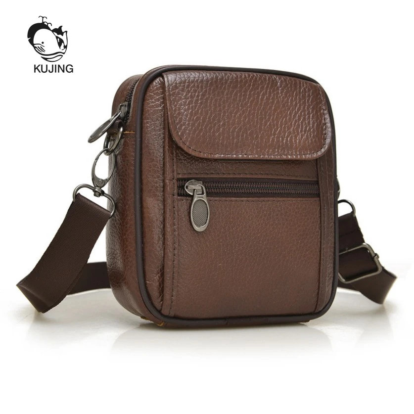 KUJING кожаная мужская сумка Высококачественная на плечо хит продаж для