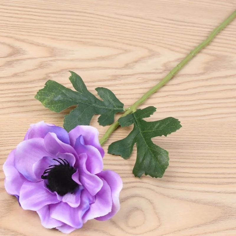 Anemone искусственный цветок настоящий на прикосновение шелк Маки Цветы для Свадебный букет офис украшения