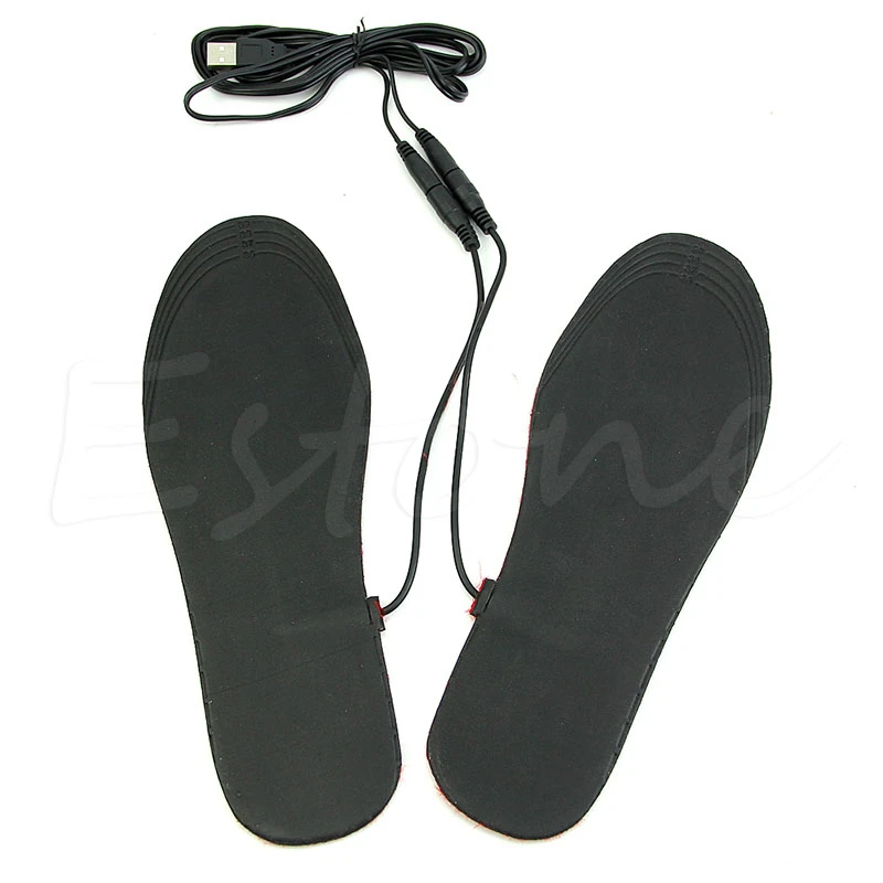 Стельки с подогревом теплые питанием от USB 2 цвета однотонные для обуви мужчин и