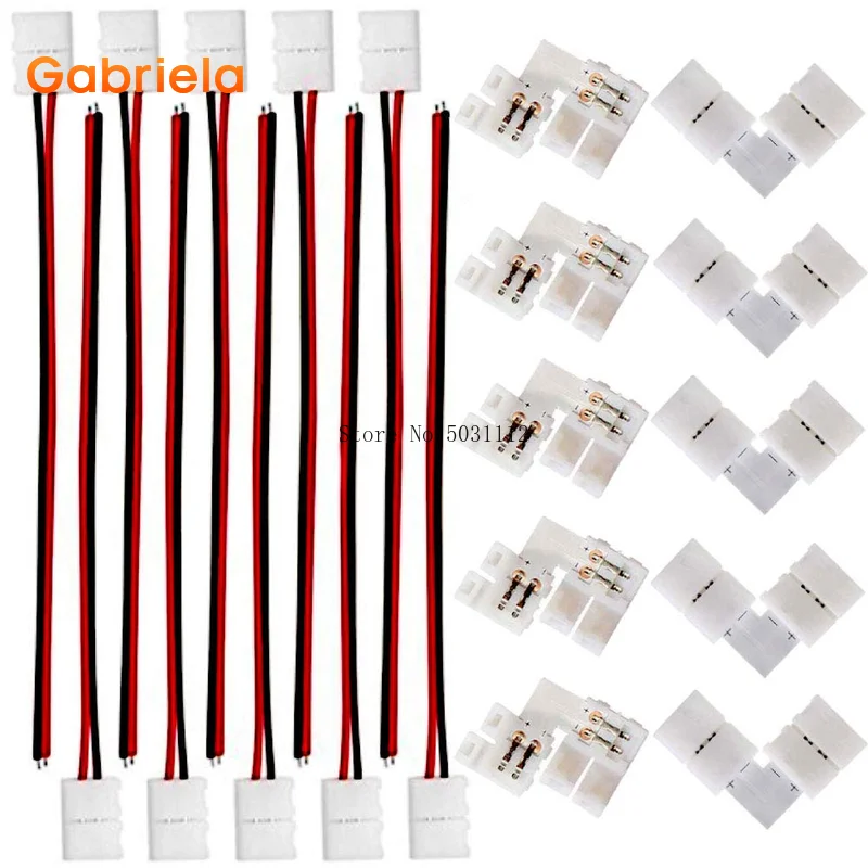 10 комплектов L образный 2 острый угловой разъем для светодиодной ленты 8 мм