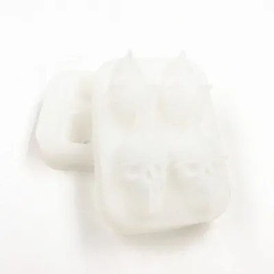 Новинка, формы для Фруктового мороженого, силиконовые, 3D, Череп, голова, кубик мороженого, форма для конфет, аксессуары, кухонные инструменты, бармен, вино, многоразовые - Цвет: Белый