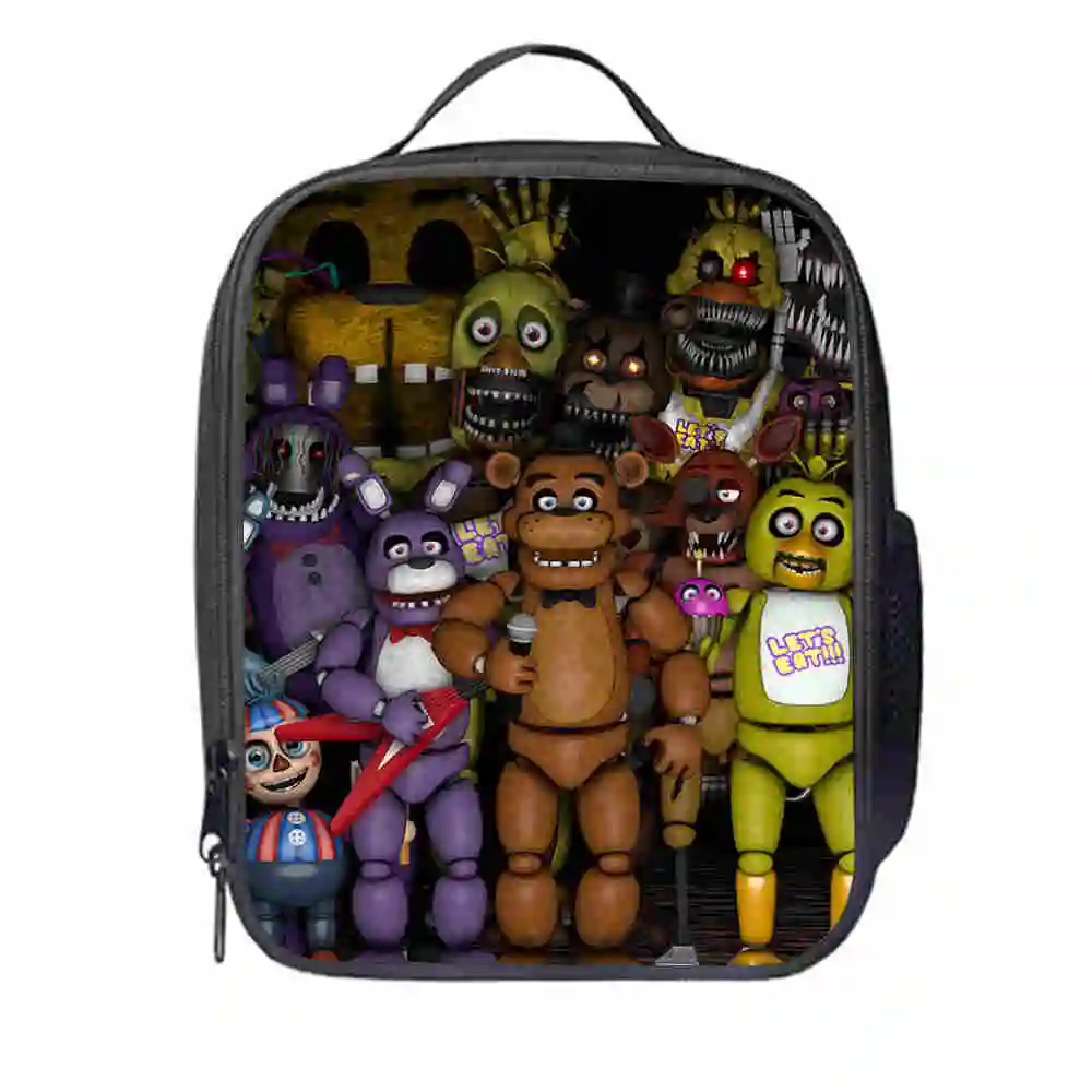 FNAF сумка для ланча индивидуальные Фредди для женщин, мужчин, подростков, мальчиков и девочек, детские сумки Чика; Фокси, школьный изолированный охладитель, сумка-тоут - Цвет: 011LB32