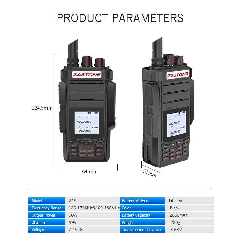 Zastone A19 10w двухсторонняя рация 136 174/400 480mhz UHF VHF Ham портативная 5 10km 2800mah|Рации| |