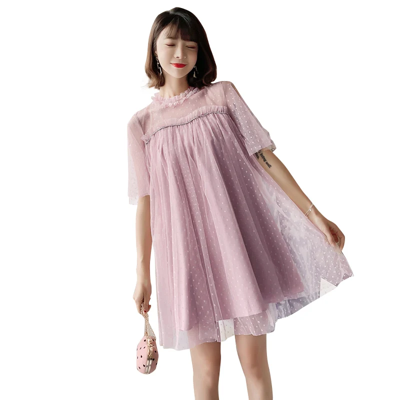 2019 Новое поступление летнее платье для беременных женское элегантное в горошек