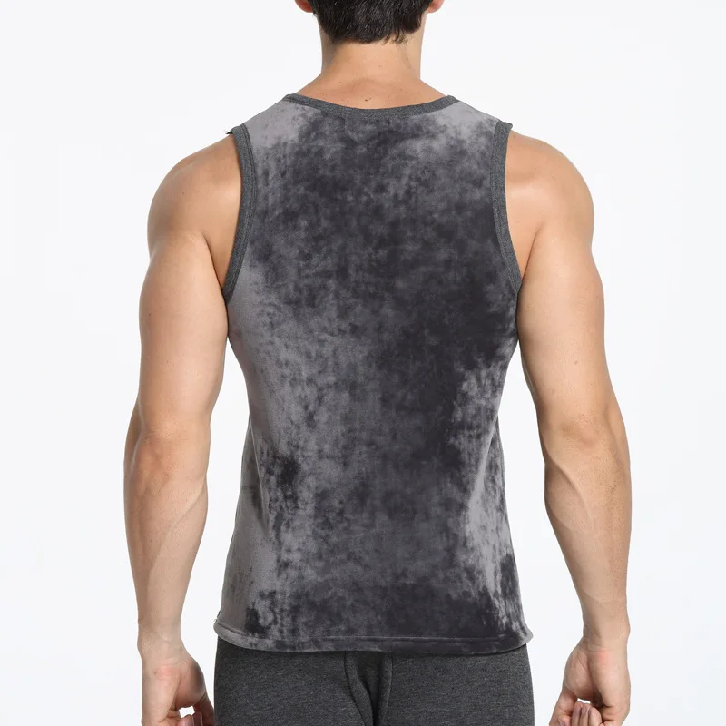 Мужское термобелье двустороннее утепленное плотно Облегающее с ворсом|tank top|vest