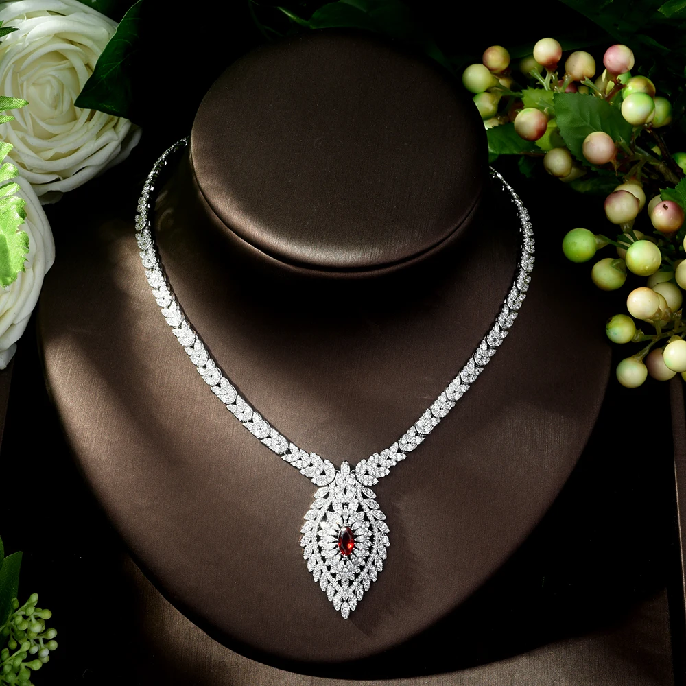 HIBRIDE цветок капли воды роскошные женские нигерийские Свадебные ювелирные