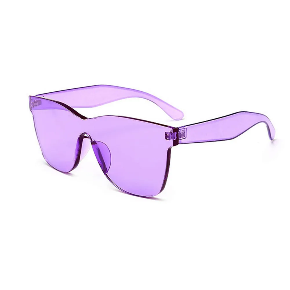 Purple Модные женские солнцезащитные очки с кошачьими глазами, солнцезащитные очки с интегрированным УФ-покрытием, яркие цветные очки в стиле стимпанк, 9 цветов, 3,271 - Цвет линз: Purple
