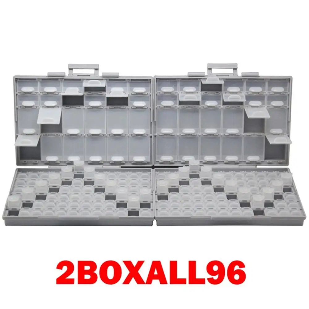 2BOXALL96 AideTek 2 корпуса поверхностного монтажа резистор конденсатор Электроника хранения ящики и органайзеры 0805 0603 пластиковые инструменты коробка 2 коробки - Цвет: 2BOXALL96