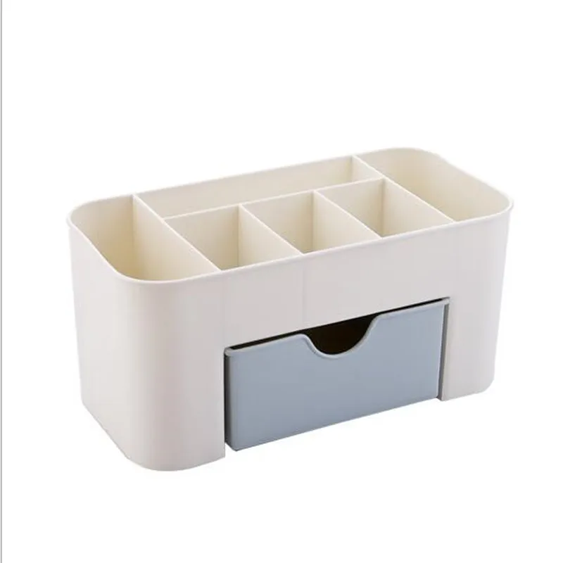 blue BAISPO Пластик коробка для хранения косметики с маленький ящик мульти-функциональные украшения коробка стол метизы органайзер для хранения - Цвет: blue