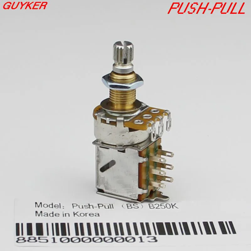 B250K Альфа медный вал PUSH-PULL переключатель для гитары басовые потенциометры регулятор громкости и тона A250K B250K A500K B500K - Цвет: B250K