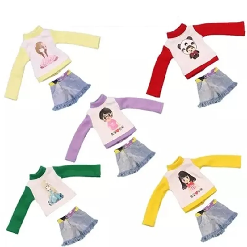 Хорошее качество 1/6 Blyth Кукла Одежда игрушки рубашка + джинсовые шорты Аксессуары
