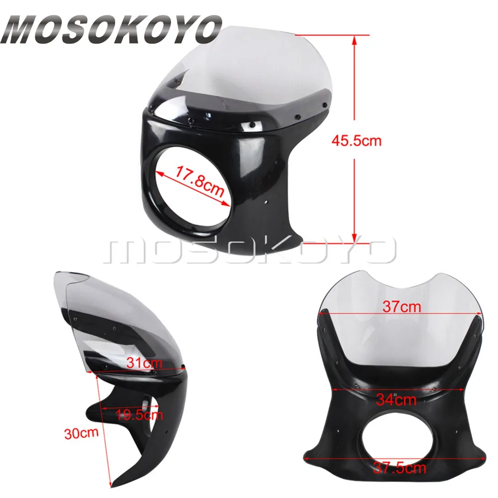 ABS пластик дым мотоцикл " фара обтекатель для Yamaha XS XJ Suzuki GS GT Honda CB GL 125 250 400 650 Универсальный