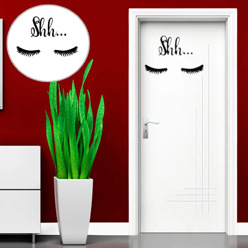 Горячие виниловые DIY украшения для спальни милые глаза ресницы настенные Стикеры