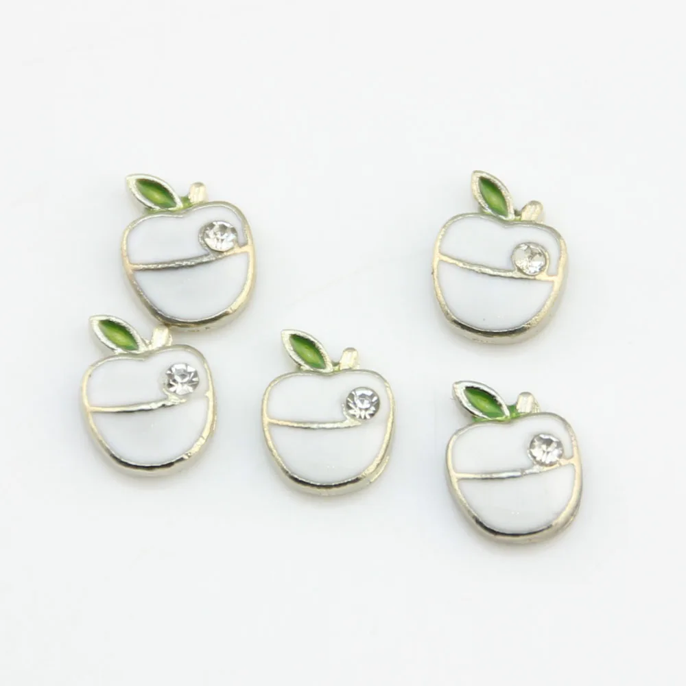 

Newest Apple Floating Charms For Glass Living Memory Floating Locket Pendant 20pcs