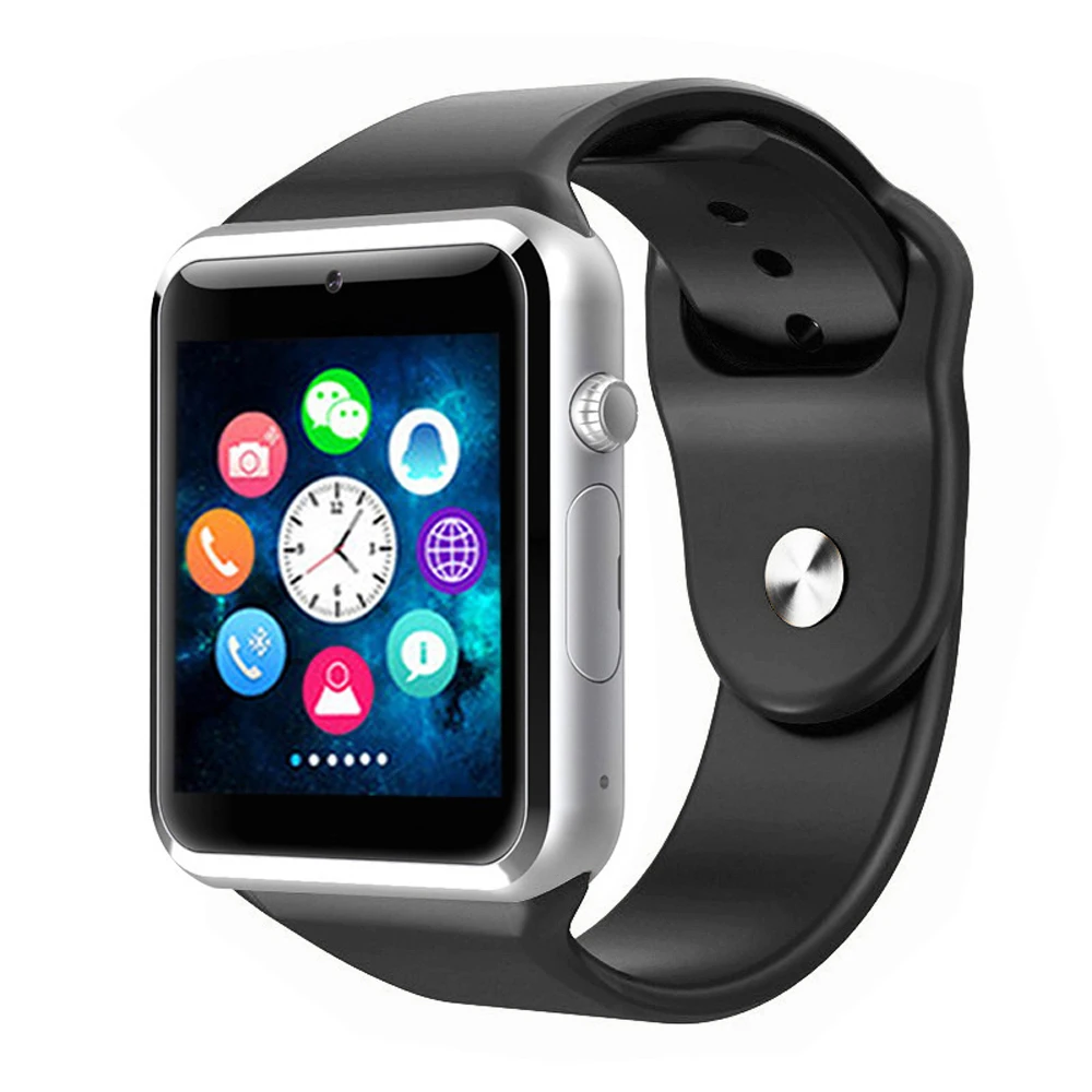 10 шт./лот A1 Bluetooth Смарт часы наручные часы Спорт Шагомер с SIM Камера Smartwatch для Android-смартфон России T15 группа - Цвет: silver