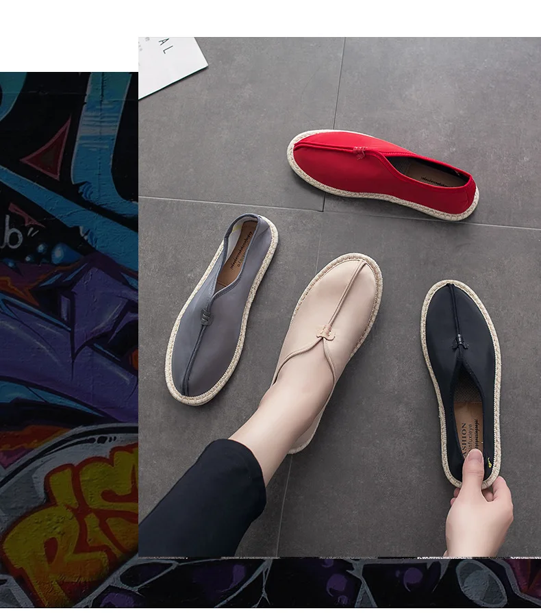 Summer men's shoes fashion breathable casual espadrilles light lazy shoes non-slip flat sneakers for men home daily shoes