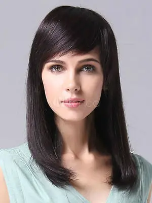 Сторона мел удары каштановый длинными женщин синтетические парик жаростойкие