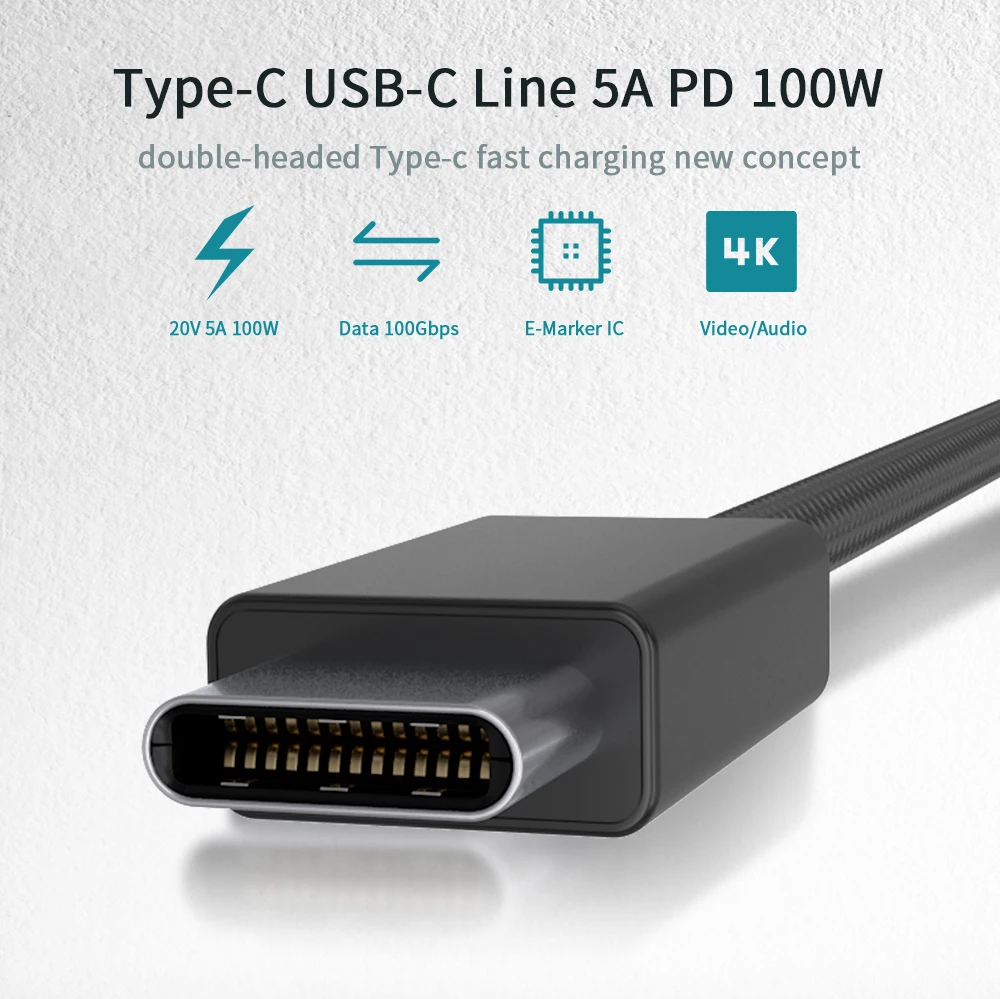 5А 100 Вт Usb C PD кабель для быстрой зарядки type-C PD кабель 3,1 Usb C кабель для передачи данных type C для Macbook Xiaomi huawei Phone notebook