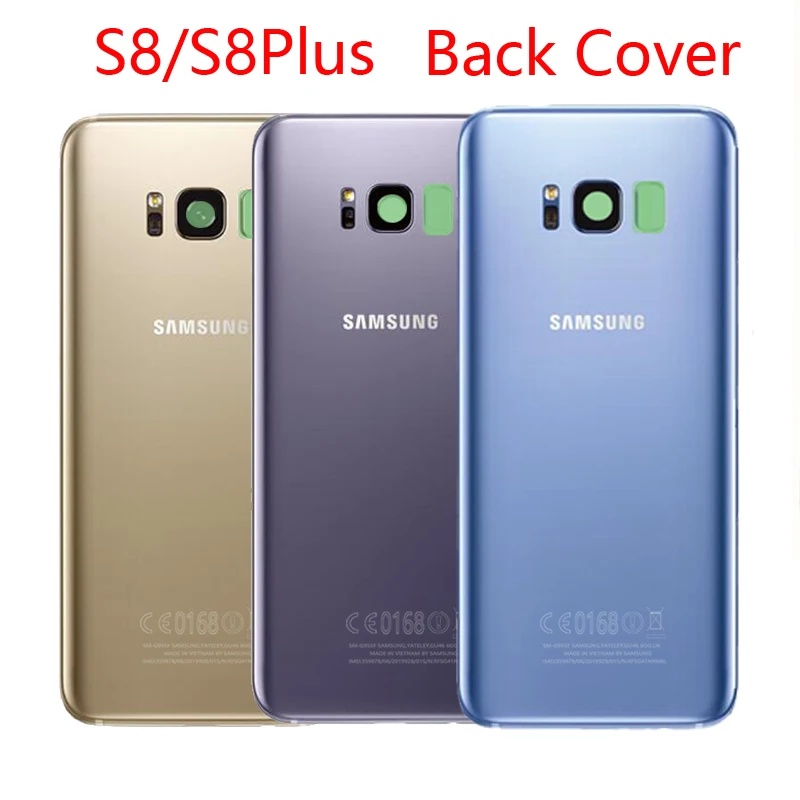 Оригинальное заднее стекло Розовая орхидея серый для SAMSUNG Galaxy S8 G950F S8 Plus G955F дисплей крышка батареи корпус с объективом камеры
