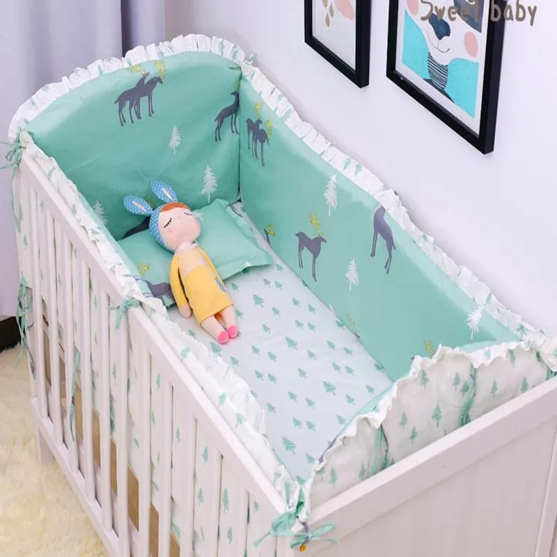 6 шт. Комплект постельного белья для малышей хлопок мультяшная кроватка бампер