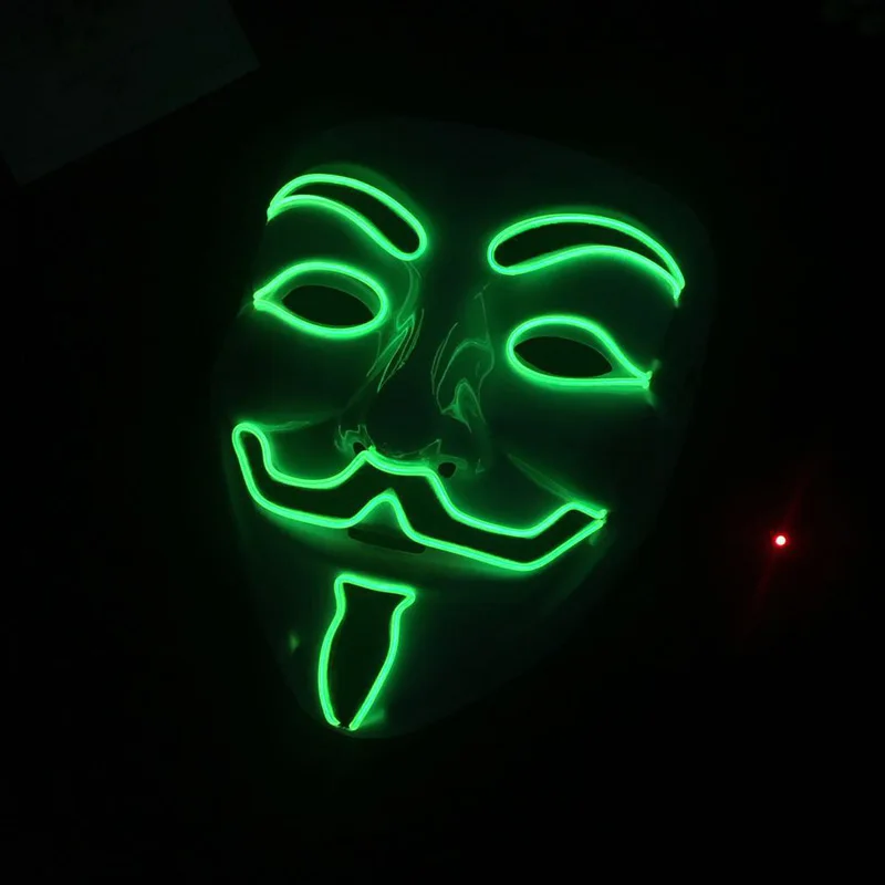 Светодиодные маски для вечеринок V Vendetta EL маска Anonymous Guy Fawkes необычный аксессуар