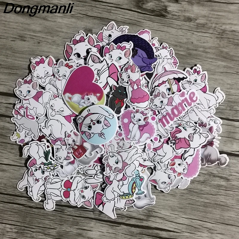 56 шт. Marie Cat мультфильм Скрапбукинг для домашнего декора Настенный ноутбук телефон багаж ноутбук велосипед Стикеры для альбомов DIY Наклейка M2653