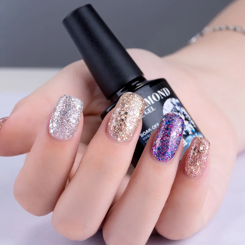 Гель лак для ногтей Modelones 10 мл бриллиантовый блеск с ультрафиолетовым свечением